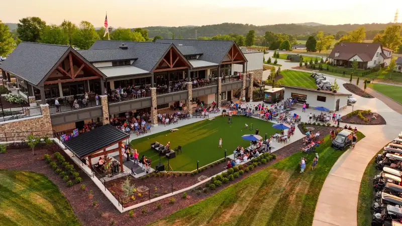 Aerial view of Tennessee National clubhouse event