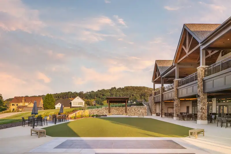 Aerial view of Tennessee National lakefront community on Watts Bar Lake in Loudon Tennessee