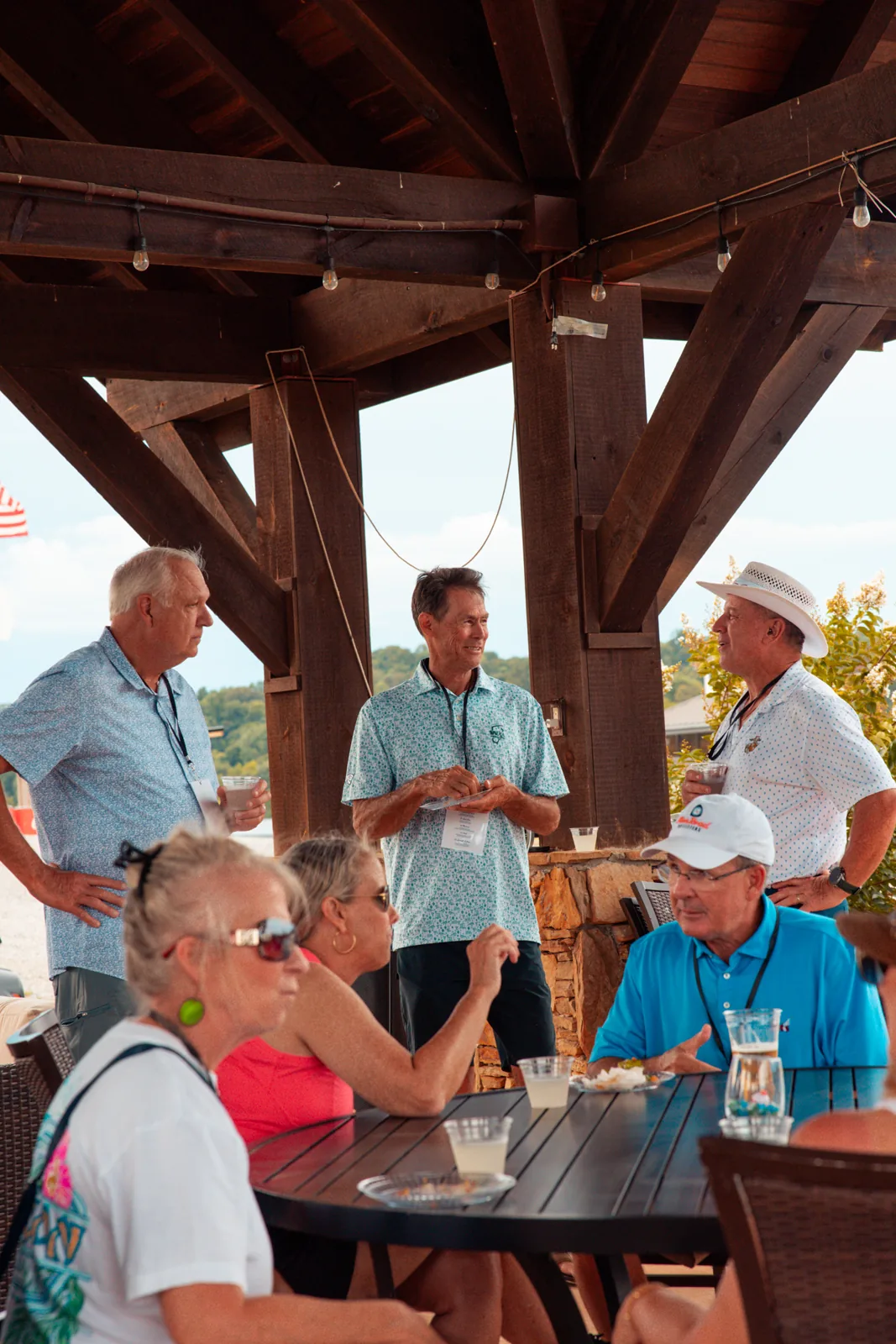 Residents at a community club crawl